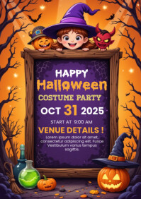 Halloween poster A5 template