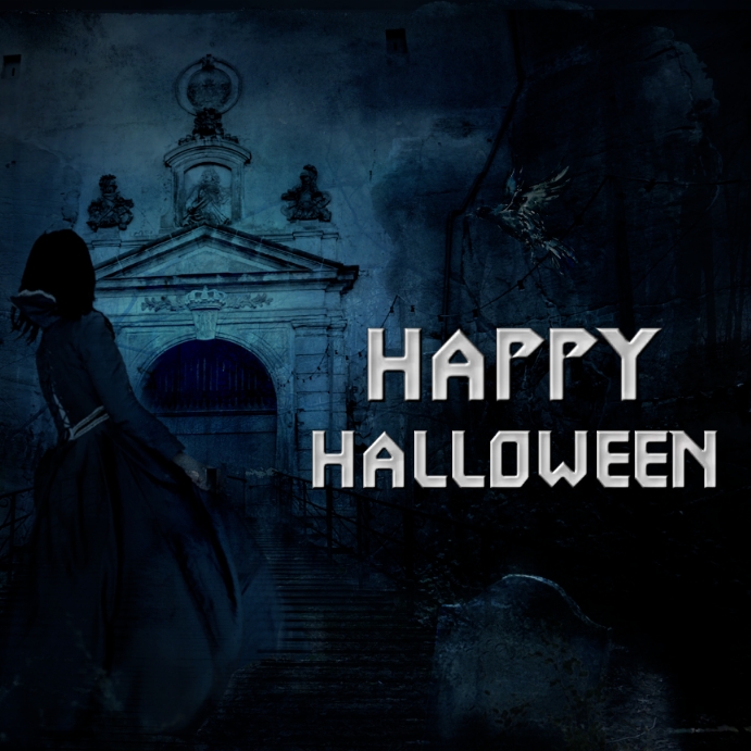Halloween Poster for social media Publicação no Instagram template