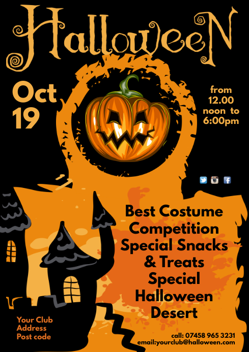 Halloween poster returns posters teaser fan made movie deviantart disgusting bloody loving re these year boucher pl Halloween Poster Template | PosterMyWall