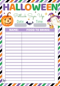 Halloween Potluck, A4 template