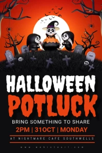 Halloween potluck,Halloween sale,party Gráfico de Pinterest template
