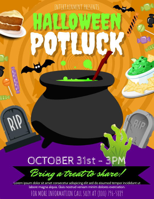 Sjabloon Halloween Potluck Postermywall