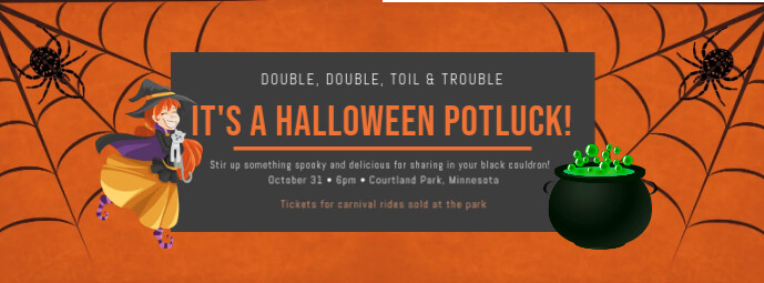Halloween Potluck Event Invitation Facebook Cover Template Halloween Potluck Event Invitation Facebook Cover Template