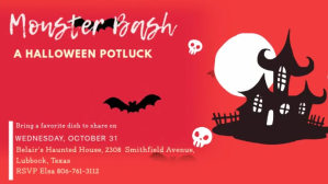 Red Halloween Potluck Facebook Cover Video Template