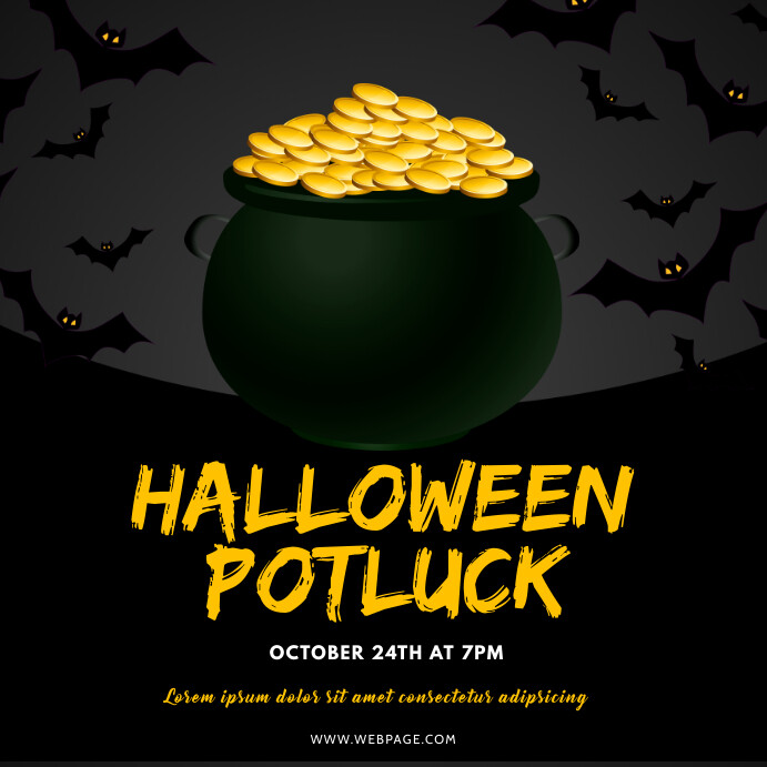Halloween Potluck Instagram post template PosterMyWall