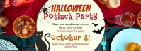 Halloween Potluck Party Facebook Cover Invitation Template