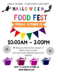 Halloween Potluck Party Invitation Instagram Portrait template