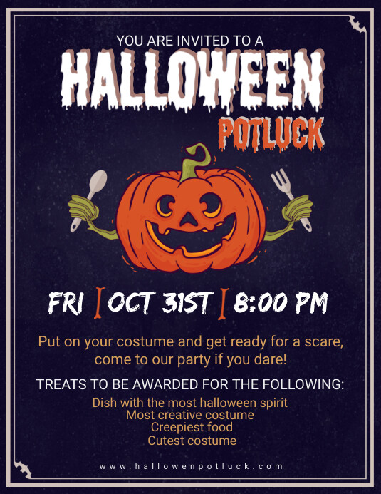 halloween-potluck-party-poster-template-postermywall