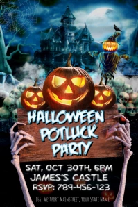 Halloween Potluck Party Template Poster