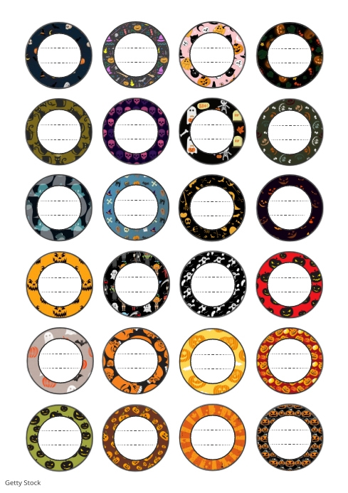 Halloween Presents Name Tags Labels Stickers 24 Template ...