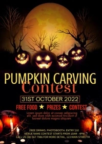 Halloween pumkin carving A3 template