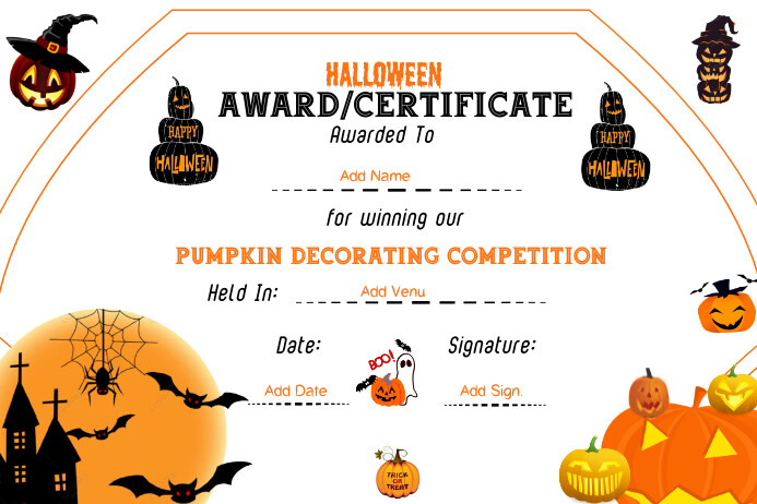 halloween pumpkin carving award poster Template | PosterMyWall