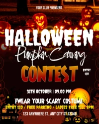 Halloween Pumpkin Carving contest post Instagram Portrait template