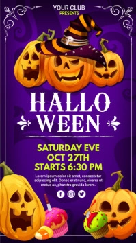halloween pumpkin carving Pantalla Digital (9:16) template
