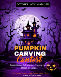 Halloween pumpkin carving party flyer Instagram Portrait template