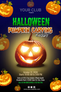 halloween pumpkin carving poster template