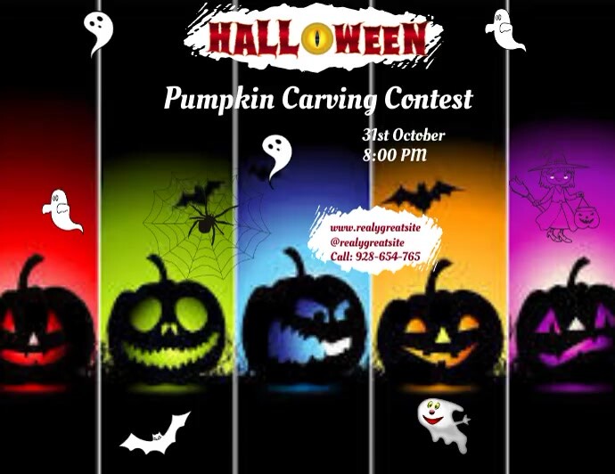 halloween pumpkin carving video fflyer (2) template