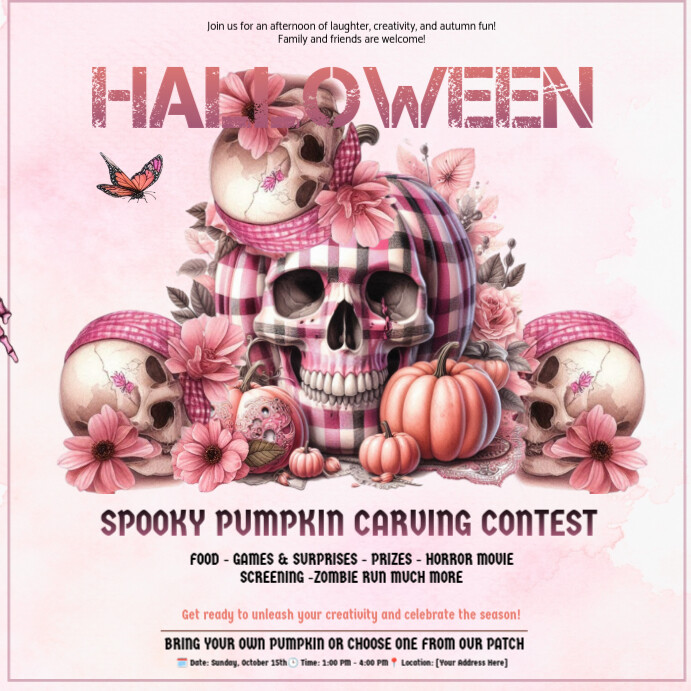 halloween pumpkin comtest Instagram Plasing template