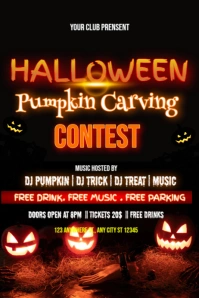 Halloween pumpkin craving contest poster Affiche template