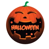 Halloween Pumpkin Head Illustration Logo template