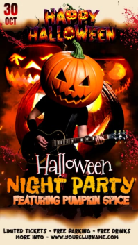 Halloween Pumpkin Party Reels Poster template