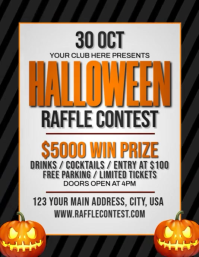 Halloween Raffle Contest Ulotka (US Letter) template