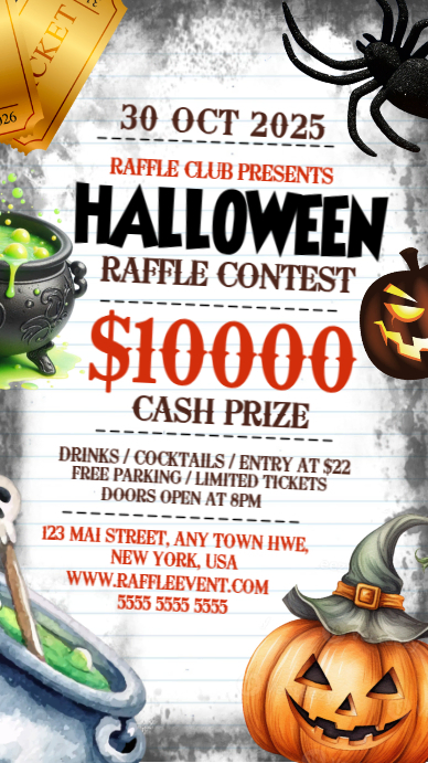 Halloween Raffle Lettering Halloween Raffle Contest Template | PosterMyWall