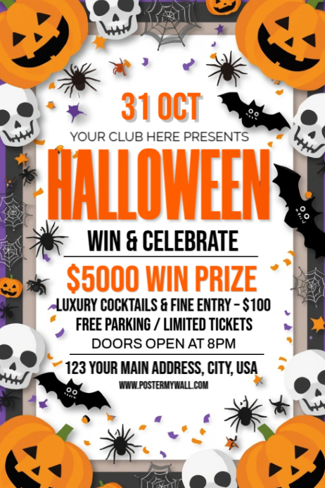 Halloween Raffle Contest Poster Template | PosterMyWall
