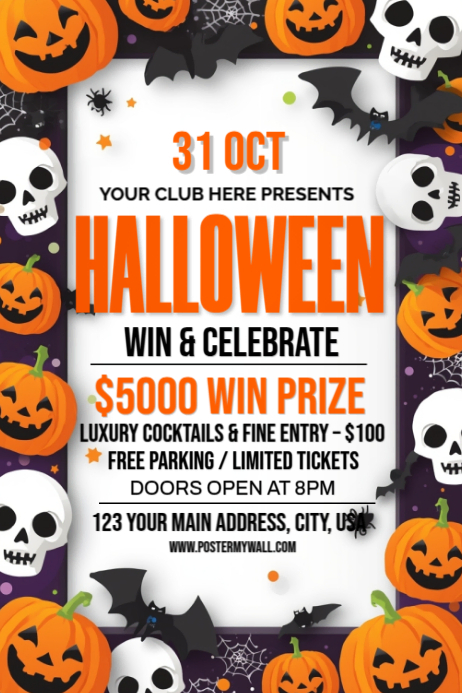 Halloweeen Raffle Sign Halloween Raffle Contest Poster Template | PosterMyWall