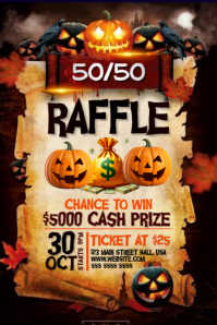 Halloween Raffle Event 海报 template