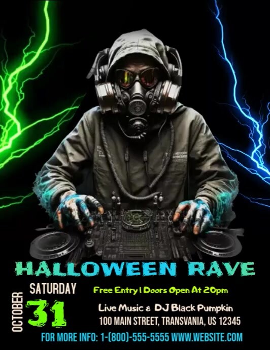 Halloween Rave Party Template | PosterMyWall