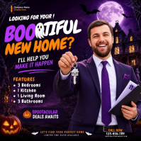 สีม่วง Real Estate Promotion Instagram Post Template