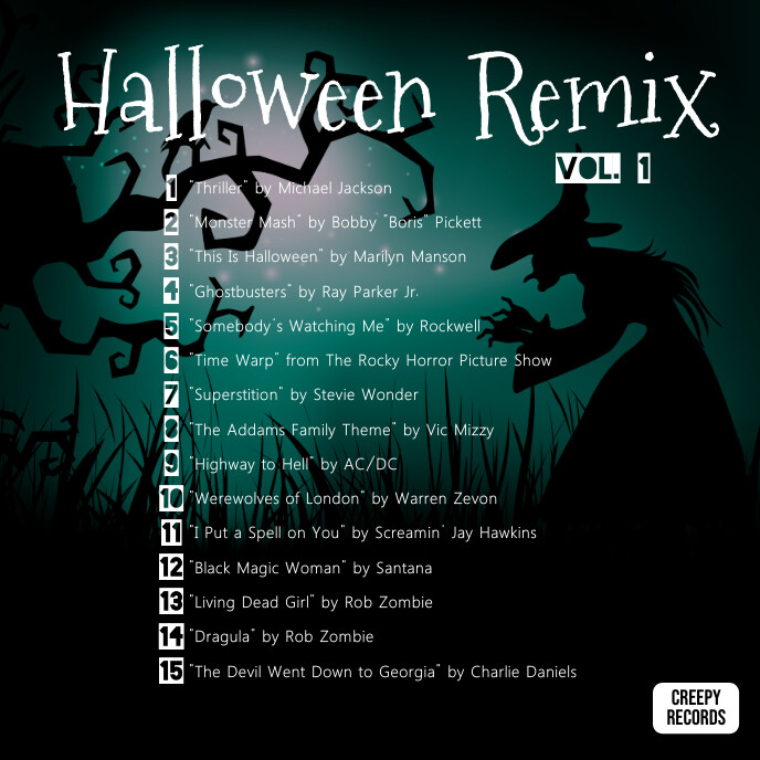 Album Remix Halloween remix album cover tracklist Template | PosterMyWall