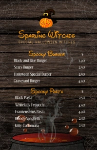 Brown Fast Food Halloween Menu Isigamu Sekhasi Ububanzi template