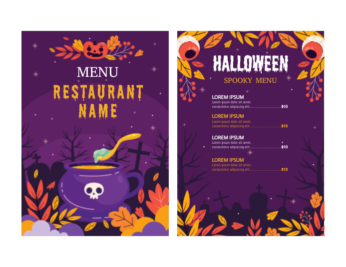 Halloween Restaurant Menu Ads Template PosterMyWall