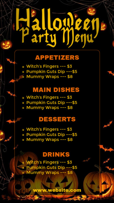 Halloween restaurant menu Indaba yaku-Instagram template