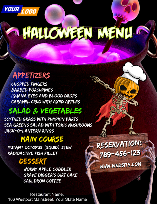 Halloween Restaurant Menu Template Modelo Postermywall Halloween Restaurant Menu Template Modelo Postermywall