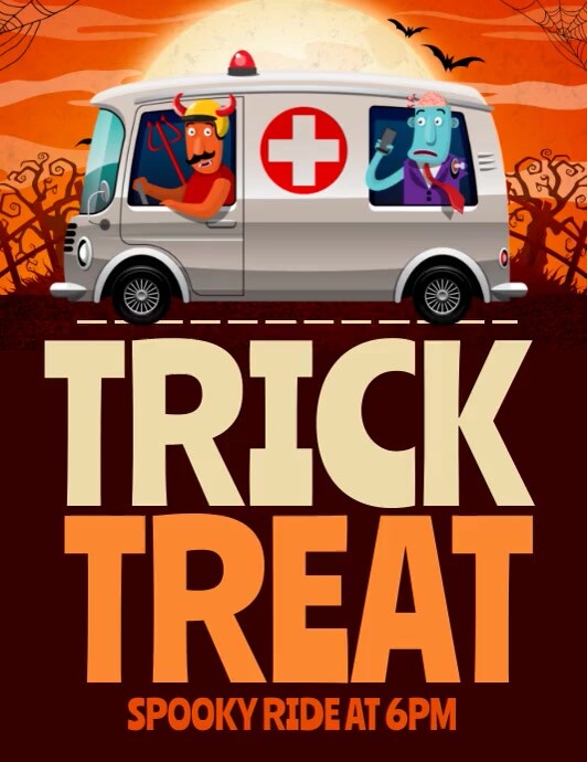 halloween Ride, trick or treat Flyer (US Letter) template