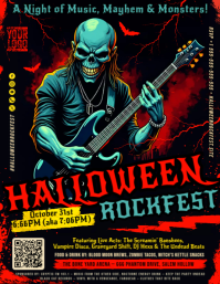 Halloween Rock Concert Flyer template