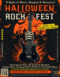 Halloween Rock Concert Flyer template