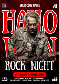 Halloween Rock Night A4 template