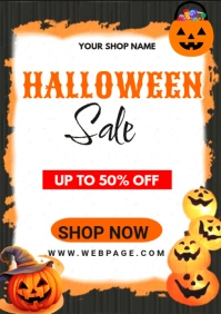 Halloween sale, Halloween, sale A5 template
