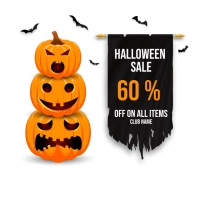 Halloween sale, Pumpkin carving contest Square (1:1) template