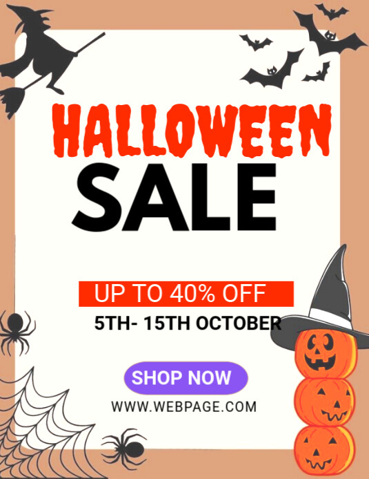 Halloween sale, Halloween Ulotka (US Letter) template