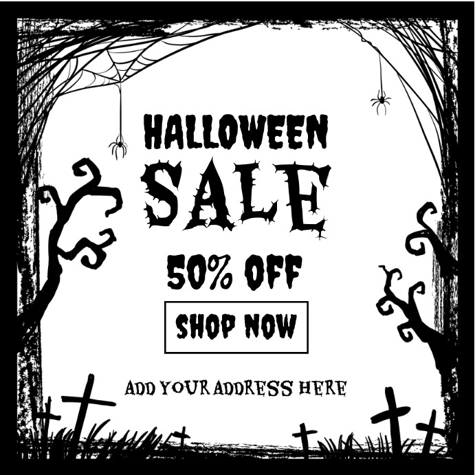 halloween sale 50 off Template PosterMyWall