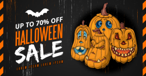HALLOWEEN SALE BANNER Obraz udostępniany na Facebooku template