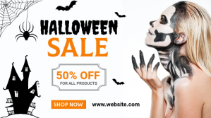 Hvid Halloween Sale Promotion Post sa Twitter Template