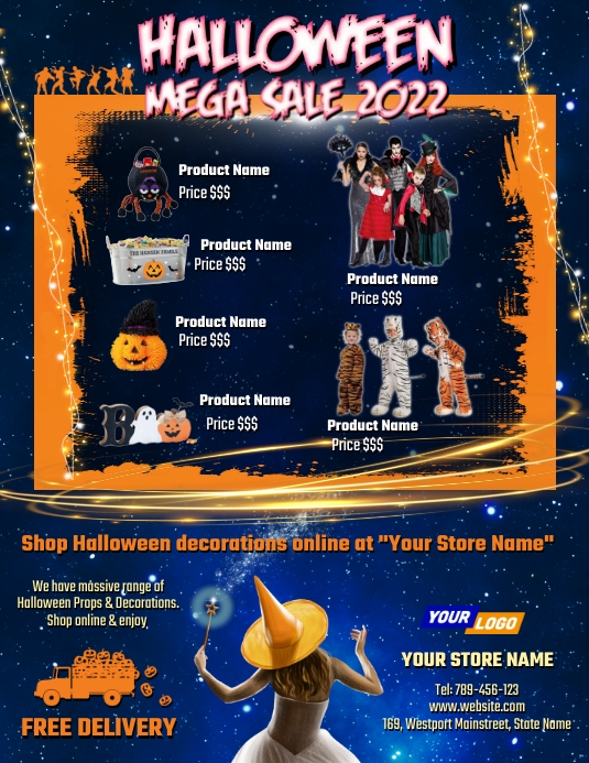 Halloween sale catalog template PosterMyWall