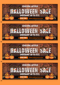 棕色 Halloween Sale A4 Template