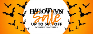 Orange Halloween Sale Facebook Cover Photo Template